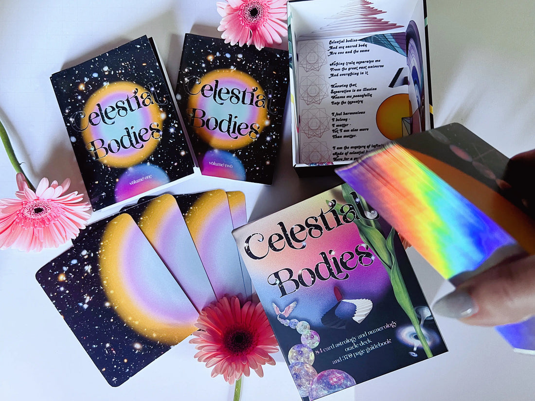 celestial bodies oracle | cards, 2 volume guidebooks and box