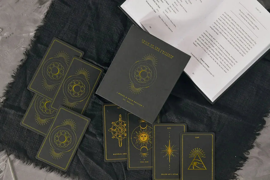 child of the universe oracle cards and book midnight black edition