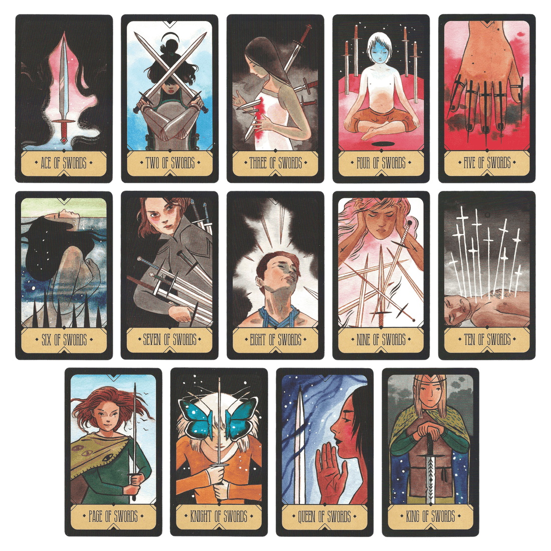 sasuraibito mini tarot swords minor arcana