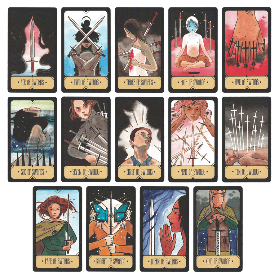 sasuraibito mini tarot swords minor arcana