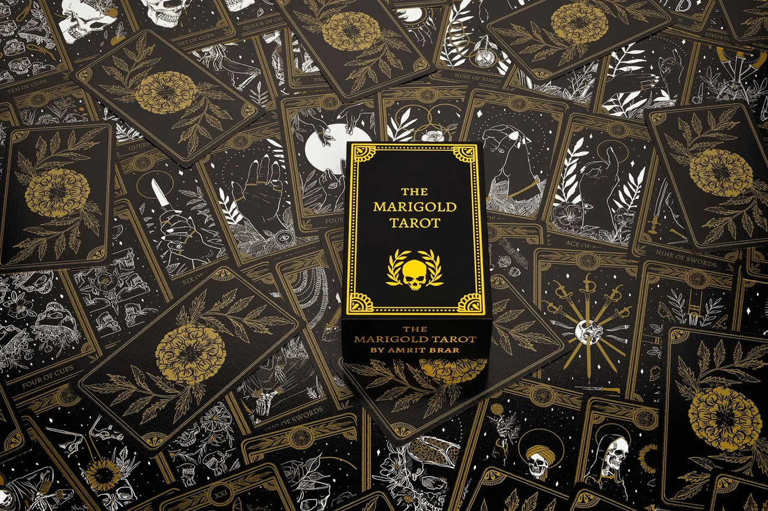 marigold tarot deck box and cards