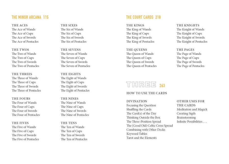 the transparent tarot layout of cards